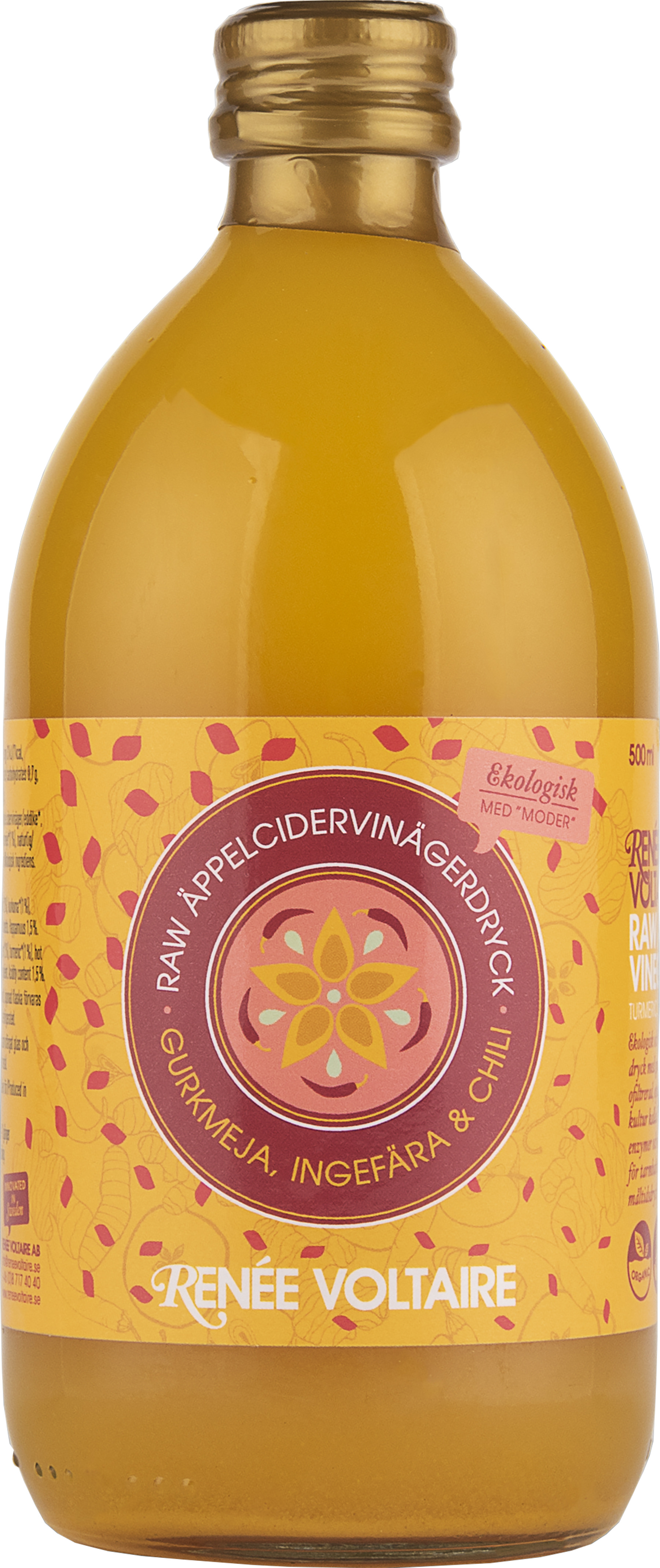 Raw Äppelcidervinägerdryck - Gurkmeja, Ingefära & Chili