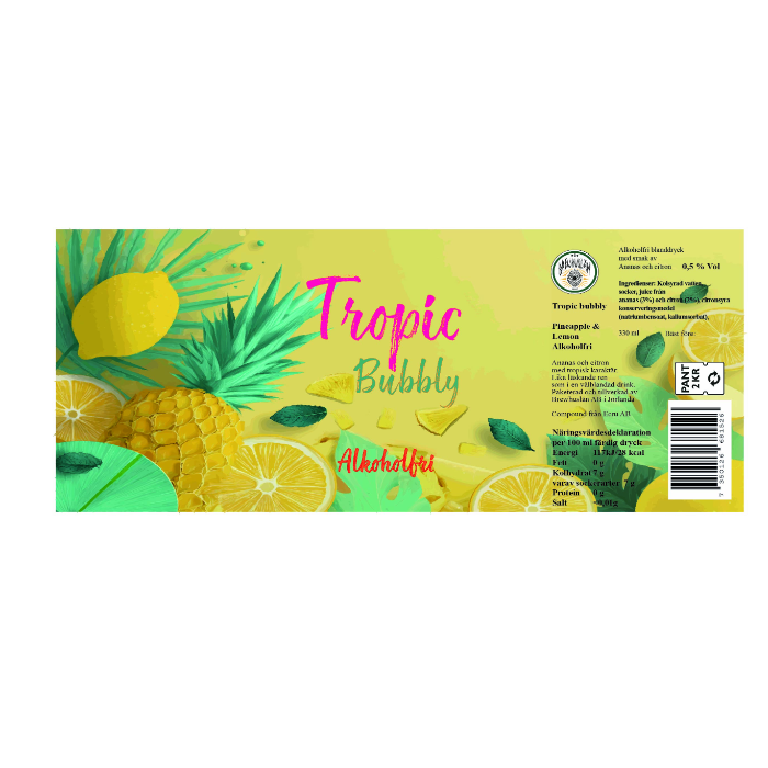 Tropic Bubbly Alkoholfri - Pineapple & Lemon