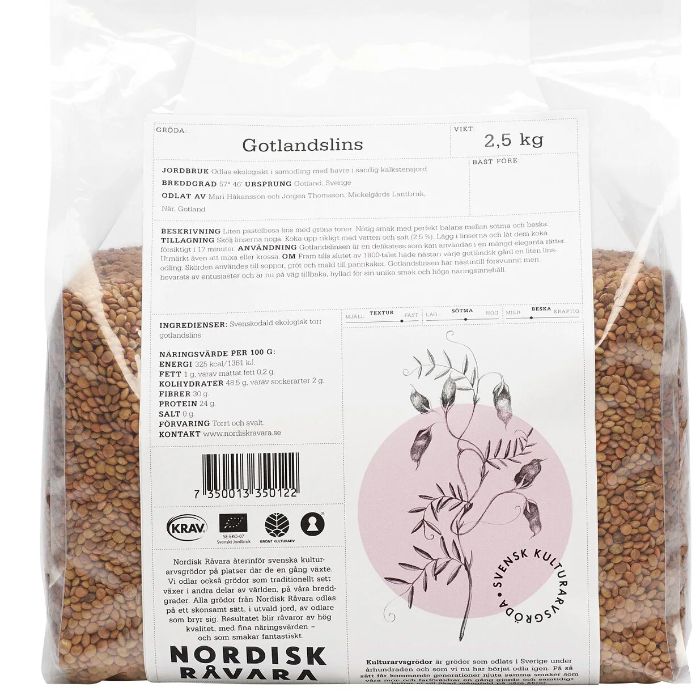 Gotlandslins Eko (Nordisk Råvara - 2,5kg)