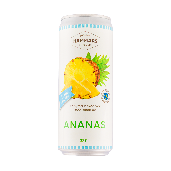 Ananas utan socker 33 cl burk