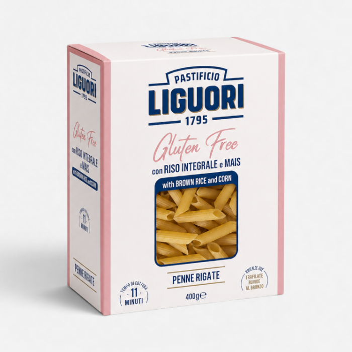 Penne Rigate Glutenfri , 4kg/krt (Liguori)