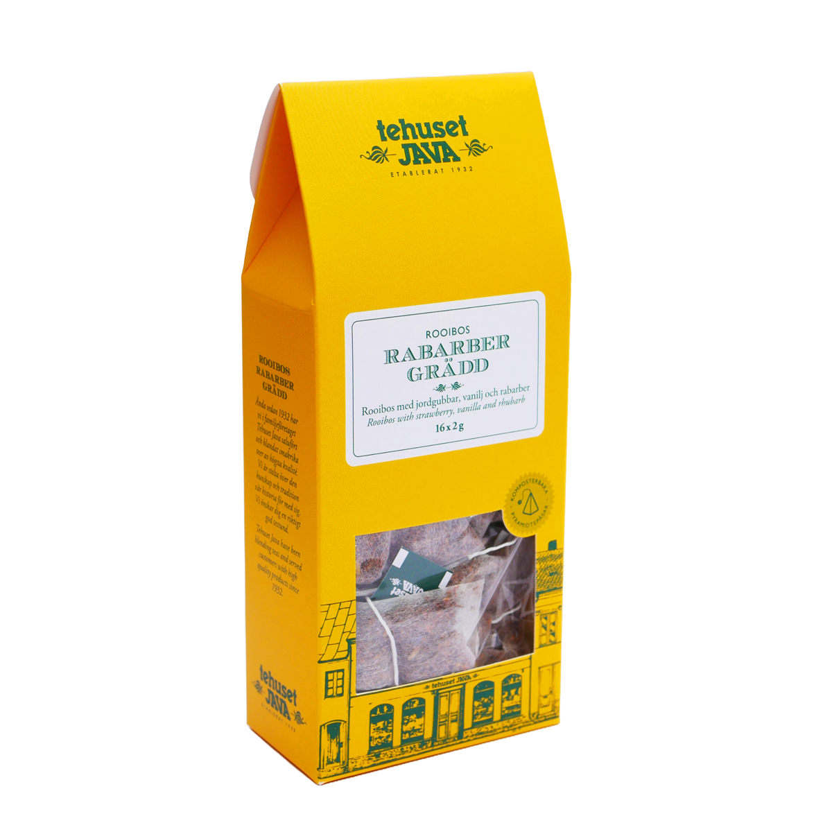 Rooibos Rabarber Grädd 16 pack Tepåsar