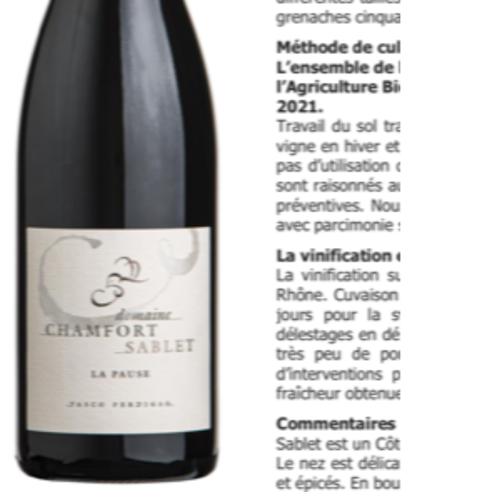 Chamfort - Sablet Rouge Cotes du Rhone Villages 2022