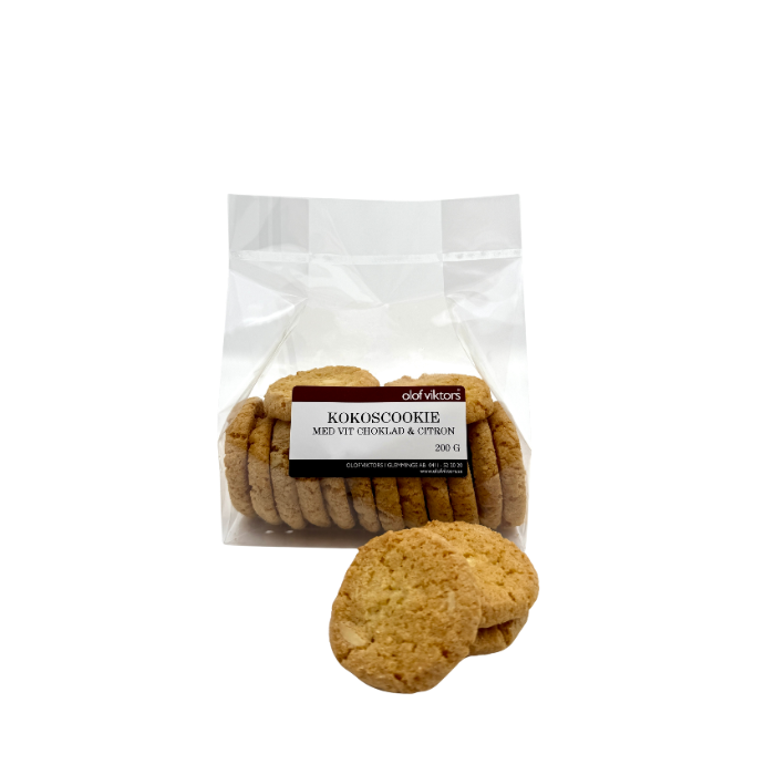Kokoscookie med vit choklad och citron