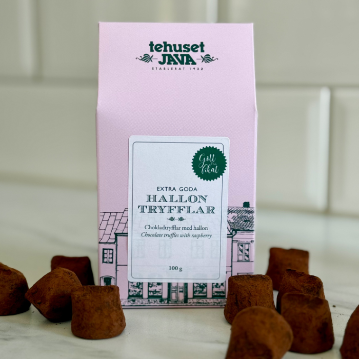 Hallontryfflar 100g
