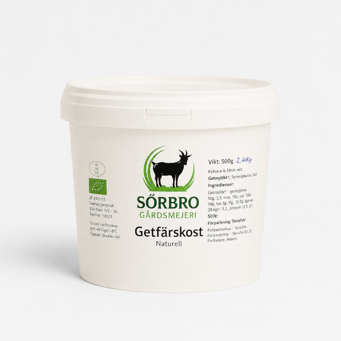 Sörbro 1003 Getfärskost Naturel, Eko ( 2,2 kg)