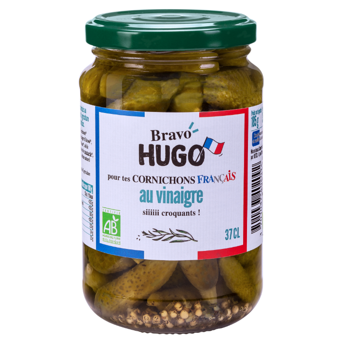 Ekologisk Cornichons inlagd, HUGO ( Reitzel - 185 g )