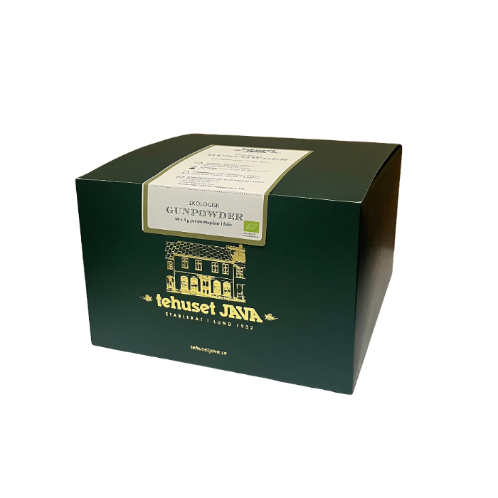 Ekologisk Gunpowder 40-pack tepåsar i folie