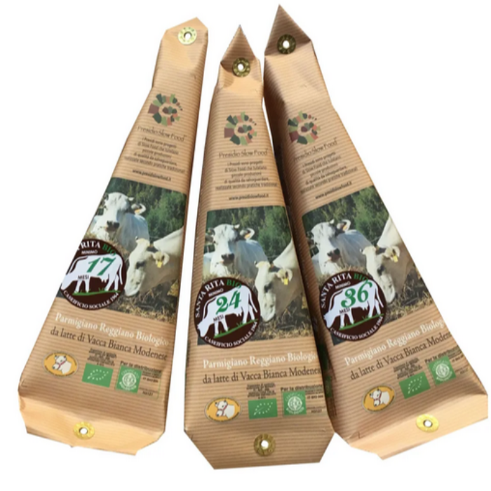 Parmigiano Reggiano Bianca Modenese BIO 22/24 MÅN ( Santa Rita - 200gr / 4kg/krt)