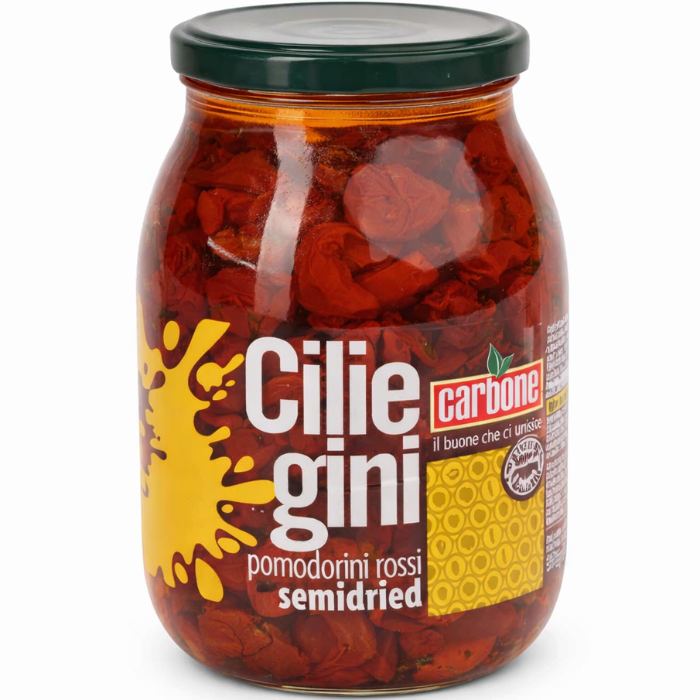 Röda tomater, lätt soltorkade/semisecci