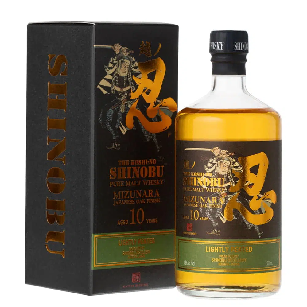 Shinobu 10 Years Old Pure Malt Lightly Peated Whisky Mizunara Oak Finish 70cl