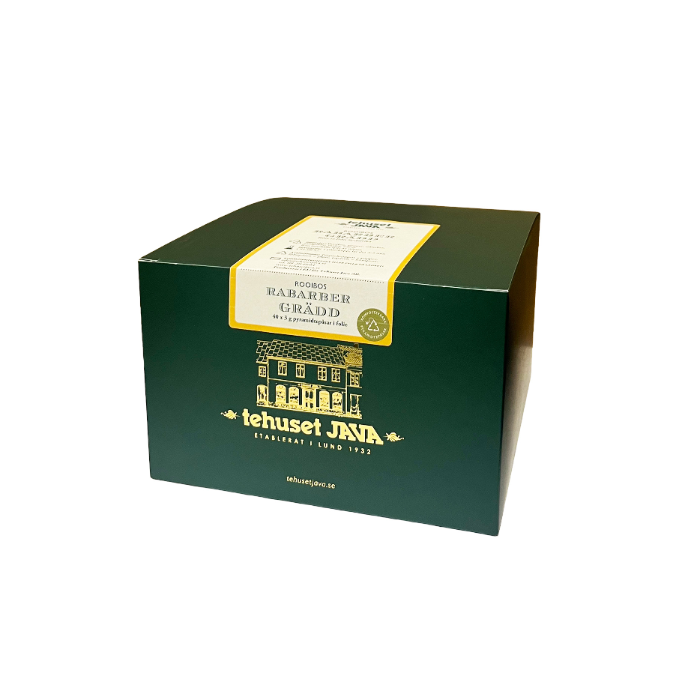 Rooibos Rabarber Grädd 40-pack tepåsar i folie