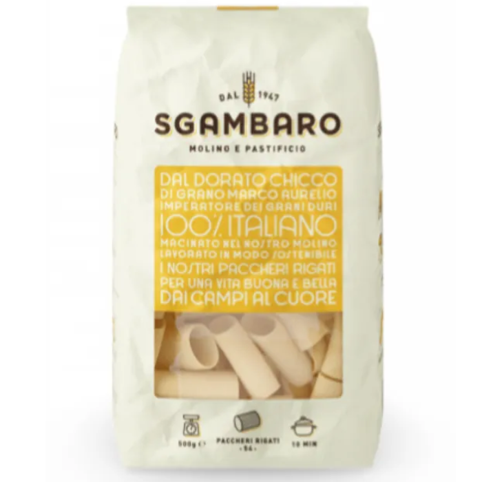 Paccheri rigati Linea Gialla Marco Aurelio wheat ( Sgambaro - 0,5 kg/st)