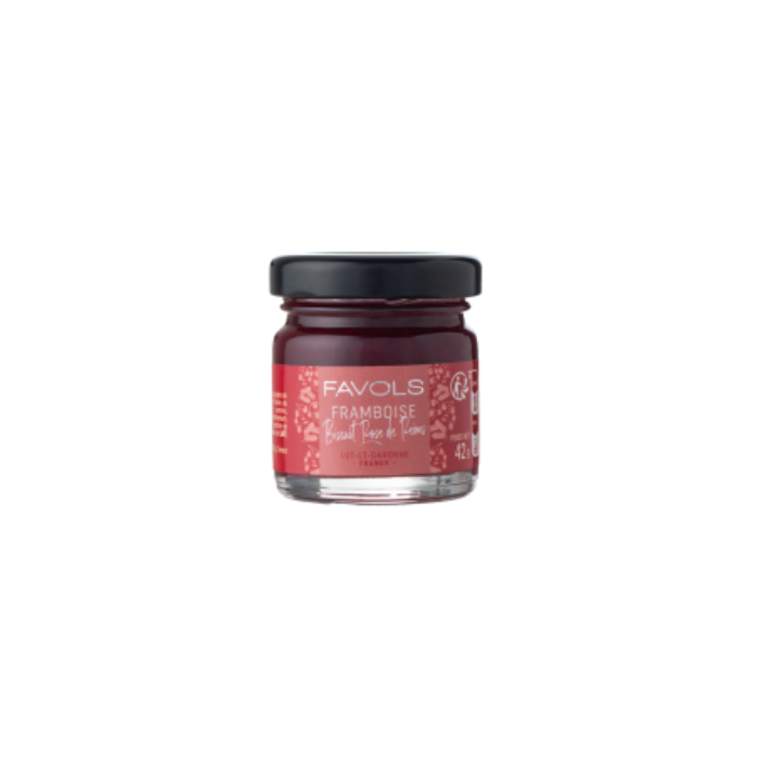 Hallonmarmelad med rosa kex från Reims 42g