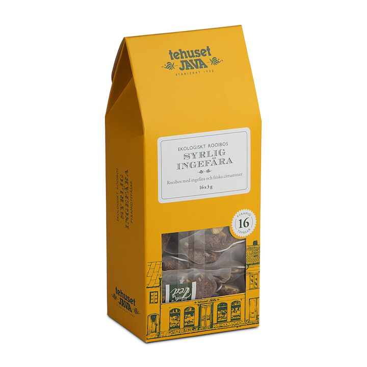 Ekologisk Rooibos Syrlig Ingefära 16 pack Tepåsar