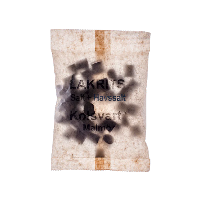 Kolsvart lakrits Salt + Havssalt 120 g