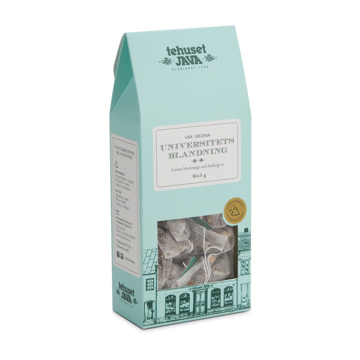 Grön Universitetsblandning 16 Pack Tepåsar