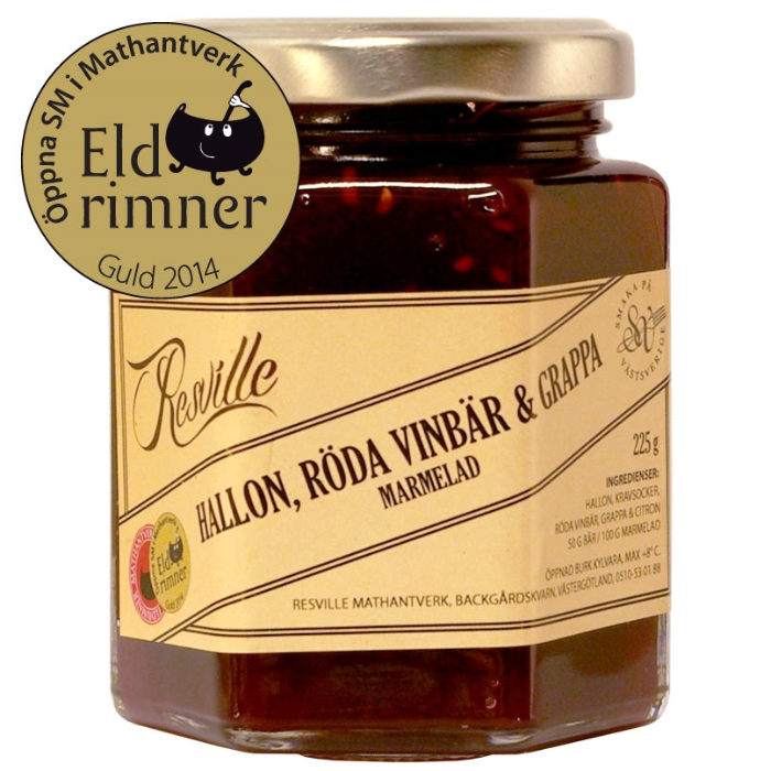 Hallon, Röda vinbär och Grappamarmelad