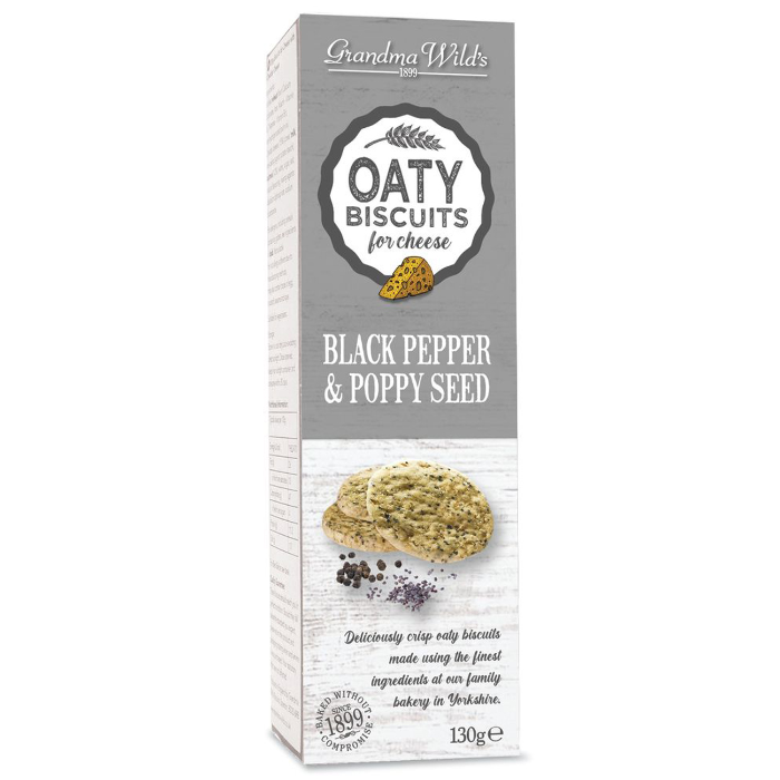 Grandma Wild's Oaty Biscuits Black Pepper & Poppy Seed