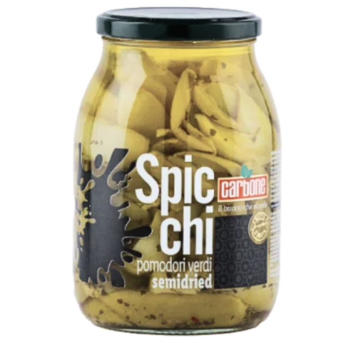 Gröna tomater semi-dried/lätt soltorkad (Carbone - 950g x 6)