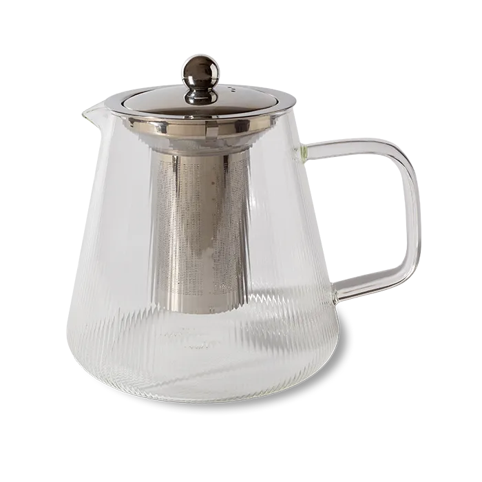 Glastekanna räfflatglas 600 ml