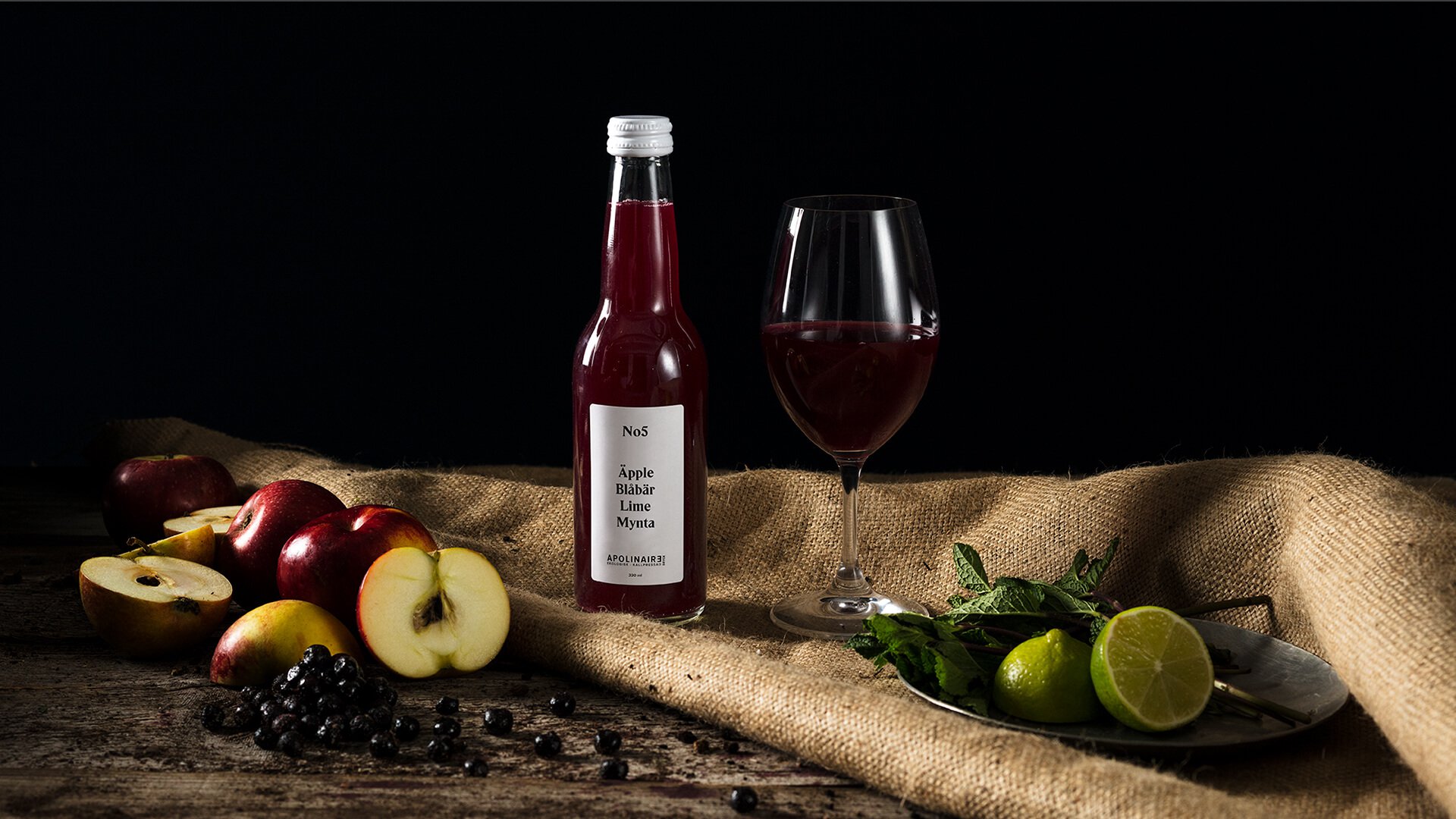 Nr 5 Blåbär/Lime/Mynta 33cl x 20st