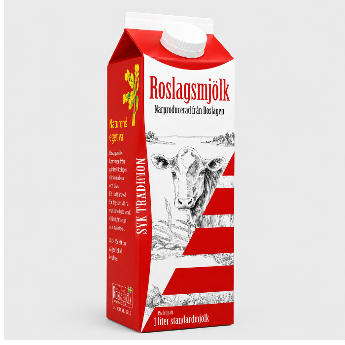 Roslagsmjölk, Mjölk 1 liter