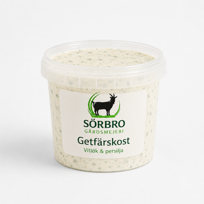 Sörbro 1014 Getfärskost vitlök persilja 150g, EKO.