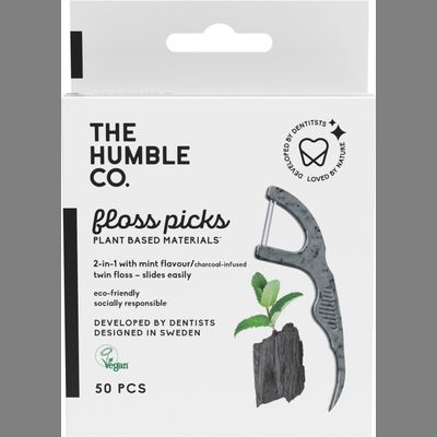Humble Floss Picks - Charcoal (50 pack)