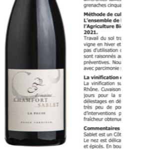 Chamfort - Sablet Blanc Cotes du Rhone Villages 2023