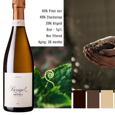 Origines Cremant de Bourgogne Brut (40% Chard 40% Pinot 20% Aligote)