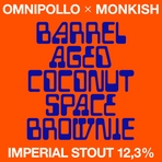 Omnipollo x Monkish, Barrel Aged Coconut Space Brownie Imperial Stout 12.3% (Fat 10L)