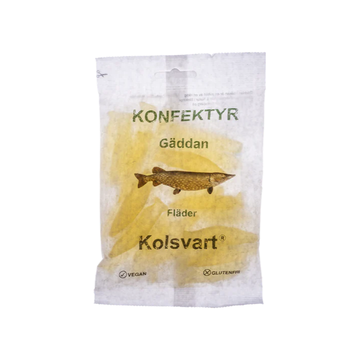 Kolsvart Konfektyr Gäddan Fläder 120 g