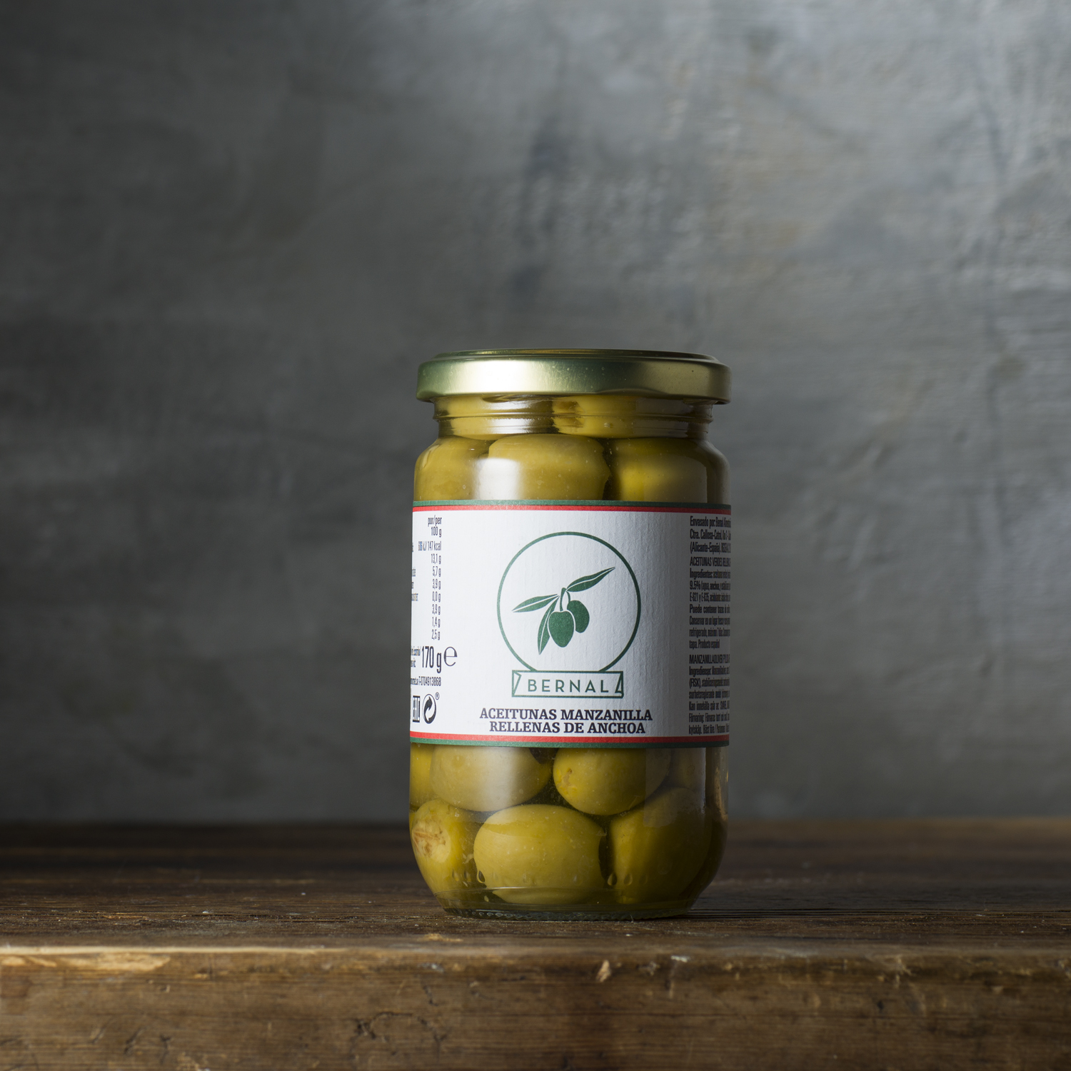 Manzanillaoliver / ansjovis 150g Bernal